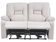 Sofa Set elektrisch verstellbar 6-Sitzer BERGEN mit USB-Anschluss Samtstoff Hellbeige_1064826
