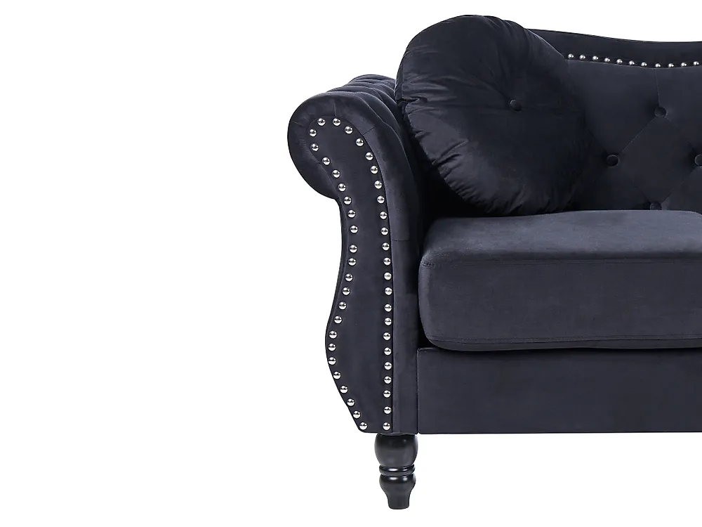 Sofa 2 Seater SKIEN Velvet Black_1171190
