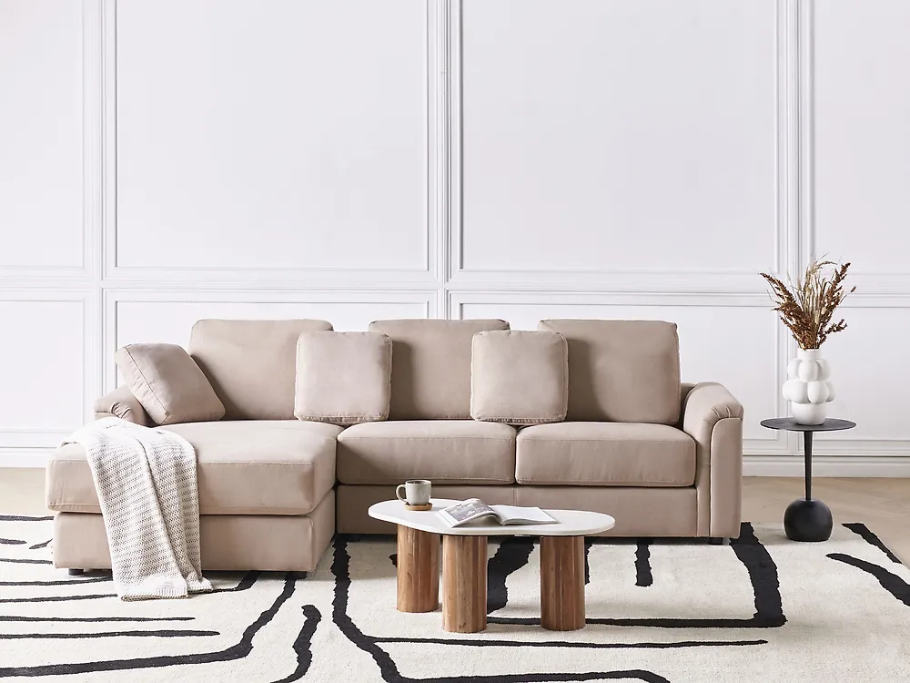 Corner Sofa KOHLO Fabric Taupe Right Hand_1175891