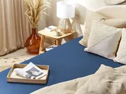 Spannbettlaken JANBU 160 x 200 cm Baumwolle Marineblau_845231