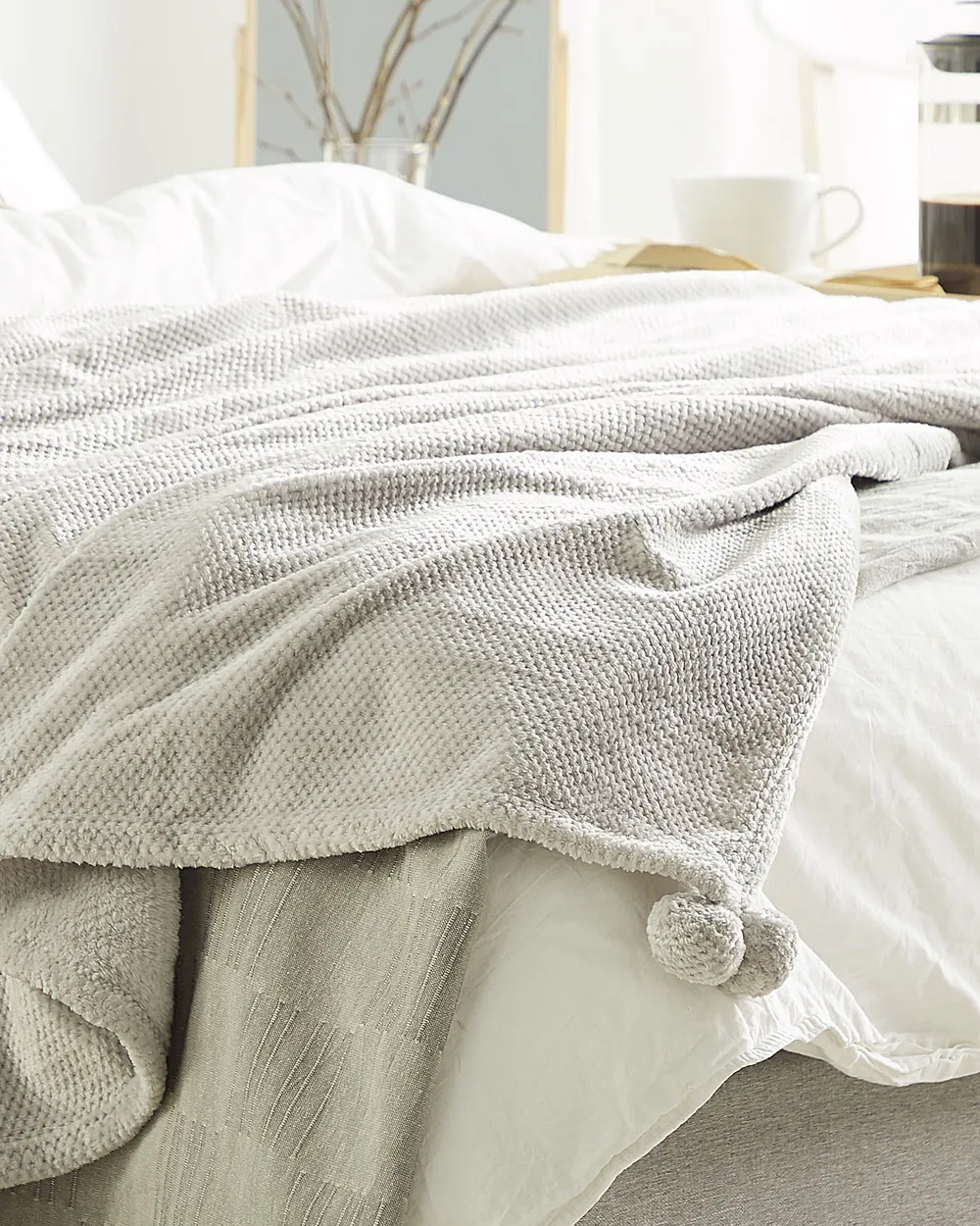 Blanket SAITLER 150 x 200 cm Light Grey_770471