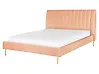 Bett mit Lattenrost Samtstoff MARVILLE 160 x 200 cm Pfirsichrosa