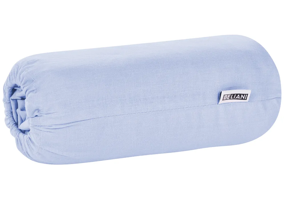 Spannbettlaken JANBU 180 x 200 cm Baumwolle Hellblau_845877