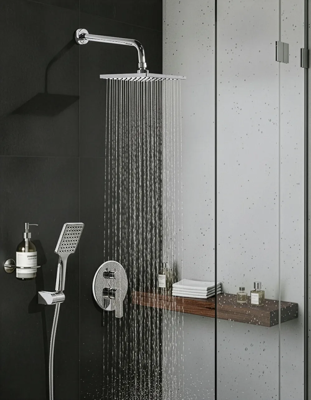 Einbau-Duschset mit Regendusche GUARATUBA Silber
