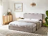 Bett mit Stauraum NANTERRE Chenillegewebe Taupe 180 x 200 cm