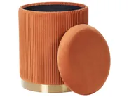 Pouf mit Stauraum 2er Set MIRAMAR Samtstoff Orange_881666