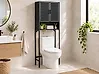 Waschmaschinen-/WC-Schrank OKARCHE 63 cm Bambus Schwarz