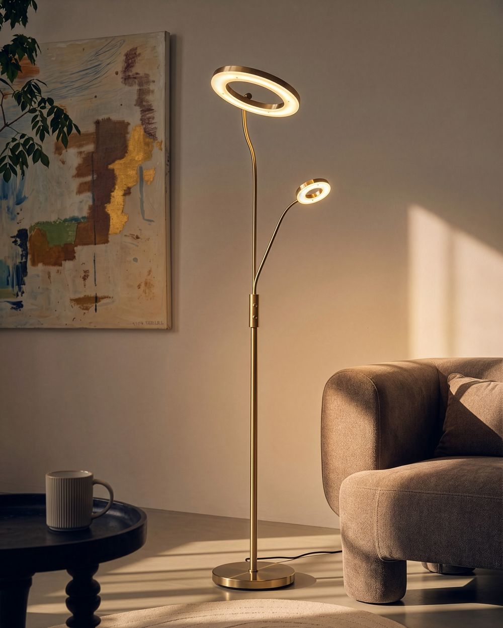 LED Floor Lamp AFTON Metal Brass
