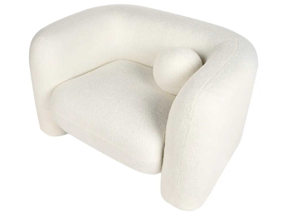 Living Room Set 4 Seater LEIREN Boucle White_920824