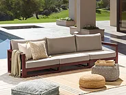 Garden Sofa 3 Seater TIMOR Modular Acacia Wood Dark Red_856635