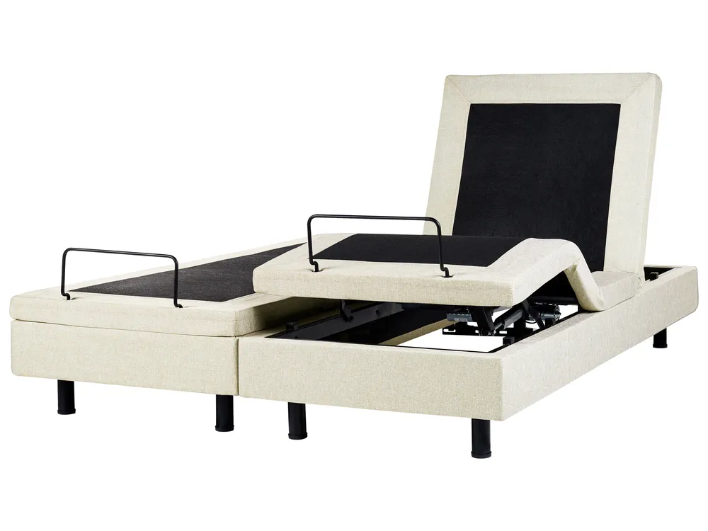 Adjustable Bed without Headboard Fabric DUKE II 180 x 200 cm (EU Super King) Beige_988283
