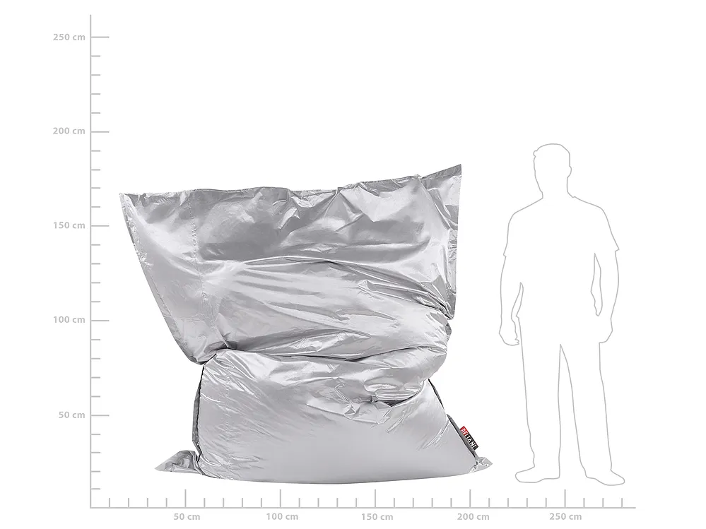 Bean Bag 600 L FUZZY 180 cm 230 cm Silver_823421