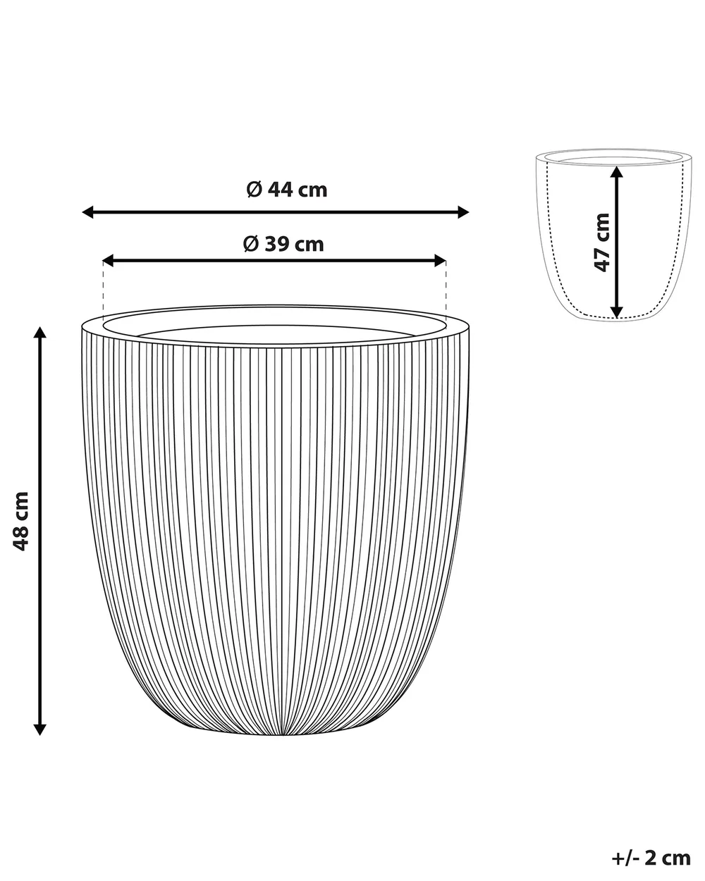 Blumenkübel CHIOS 44 cm Grau_808094