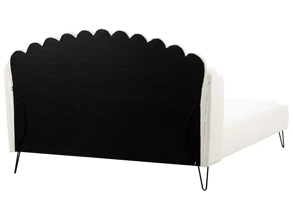 Bett mit Lattenrost Bouclé AMBILLOU 180 x 200 cm Cremeweiß_967588