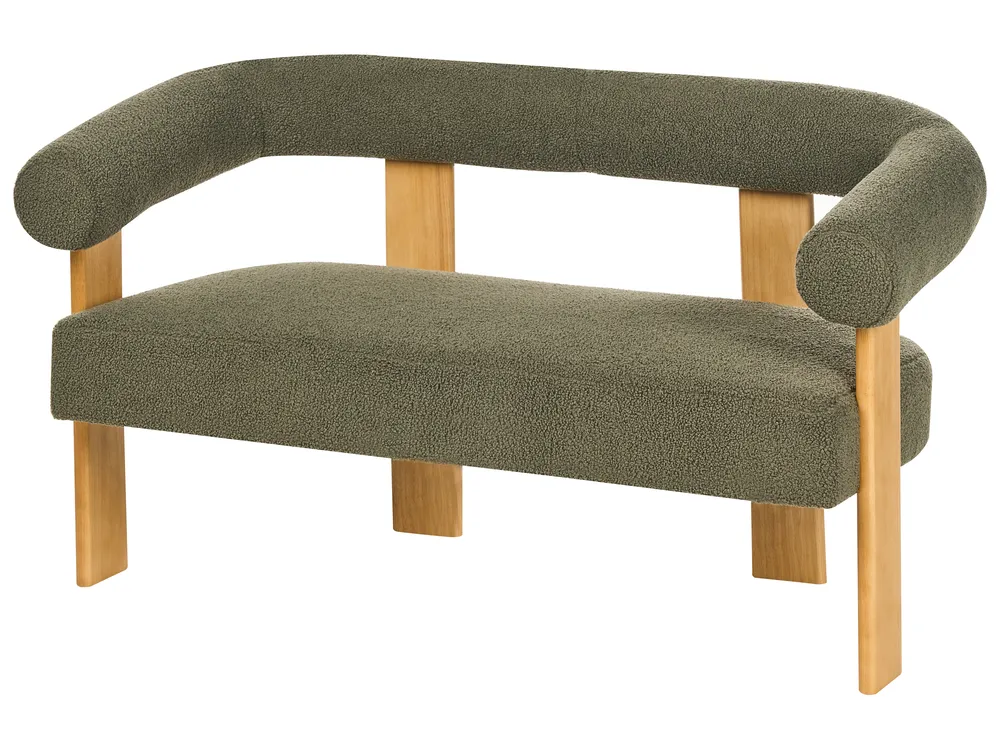 Sofa 2-Sitzer ILBRO Bouclé Grün / Hellbraun_984838