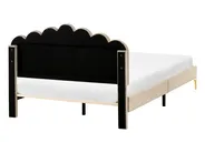 Bett mit Lattenrost Samtstoff SAUVIAN 140 x 200 cm Taupe_1014542