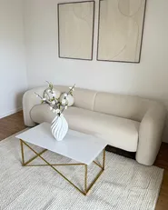 Sofa 3-Sitzer LEIREN Samtstoff Cremeweiß_976509