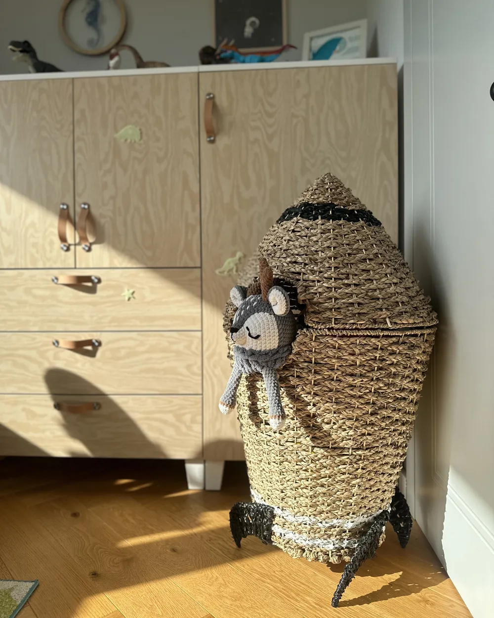 Kinder Aufbewahrungskorb Rakete PAARL Seegras Naturfarben_923045