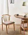 Esszimmerstuhl 2er Set CRAIG Holz Hellbraun / Taupe