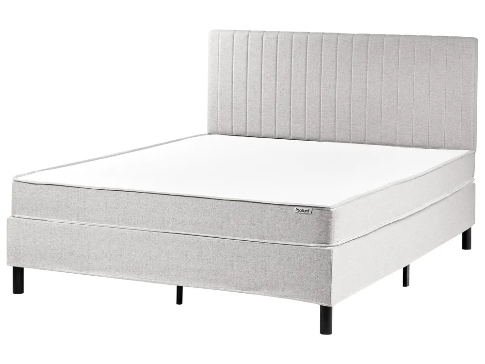 Boxspringbett mit Kopfteil Stoff hellgrau verschiedene Größen COUNTESS