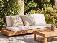 Set of 2 Outdoor Cushions CALIA Plant Pattern 45 x 45 cm Beige_1125455