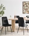 Esszimmerstuhl 4er Set KIRBY Samtstoff Schwarz