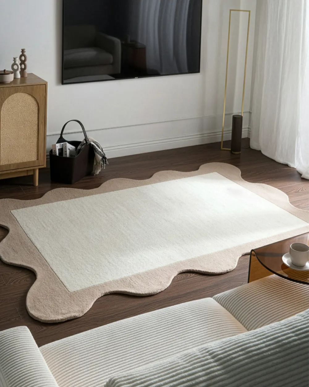 Teppich SANGHAR Beige 160 x 230 cm Wolle