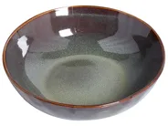 Set of 8 Deep Plates THYME Stoneware Dark Green_986539