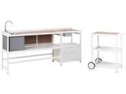 3 Piece Outdoor Kitchen Set with Sink ORTISEI White Metal_983931