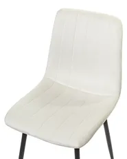 Esszimmerstuhl 4er Set KALISPELL Samtstoff Cremeweiß_929031