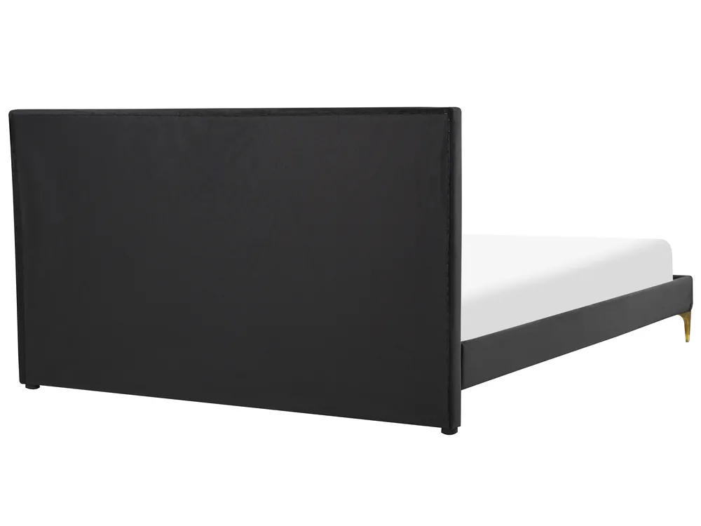 Bett mit Lattenrost Samtstoff LIMOUX 160 x 200 cm Schwarz_867224