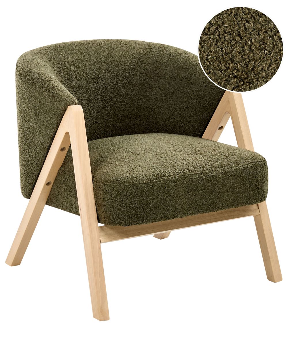 Armchair SKEI Boucle Dark Green