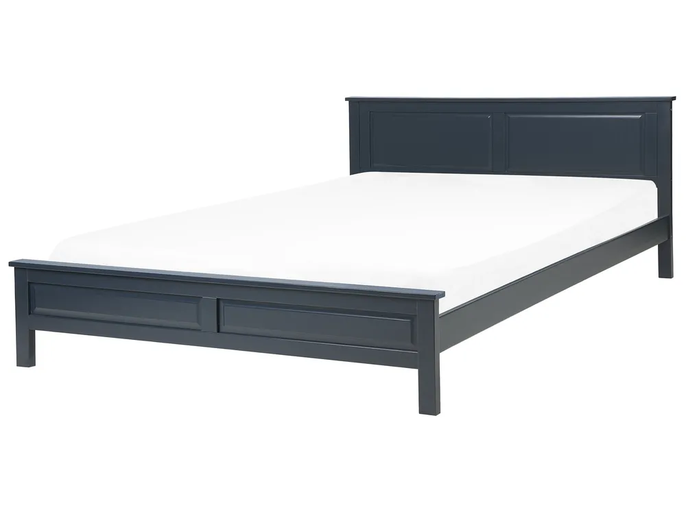 Bett mit Lattenrost Kiefernholz OLIVET 180 x 200 cm Dunkelblau
