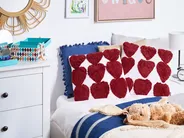 Dekokissen 2er Set MINGORA 45 x 45 cm Baumwolle Rot Herzmotiv_1079280