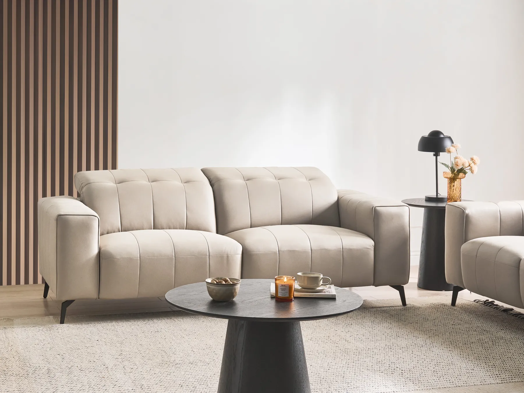 Sofa 3-Sitzer OMMEL Stoff Taupe_1035544