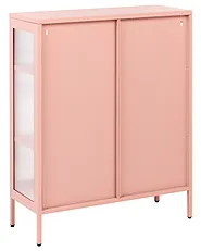 Vitrine mit Glastüren HARLYN  90 cm Metall Pfirsichrosa_1160806