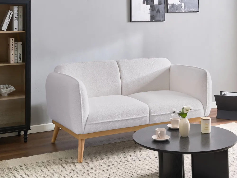 Sofa Set 5-Sitzer LJUNG Bouclé Weiß_1082430