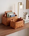 Aufbewahrungskorb 2er Set SIPPAR Kunstleder Goldbraun