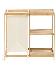 Badkamermeubel PUILAR 68 cm met wasmand Bamboe Lichtbruin_1144370
