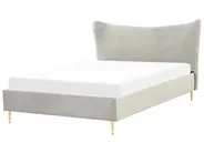 Bett mit Lattenrost Samtstoff CHALEIX 160 x 200 cm Hellgrau_844551