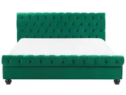 Wasserbett Samtstoff AVALLON 160 x 200 cm Smaragdgrün_846841