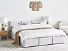 Bett mit Stauraum BOUSSE Samtstoff Hellgrau 160 x 200 cm