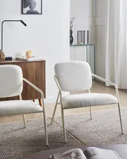 Set of 2 Armchairs LOA Fabric Off-White_1069361