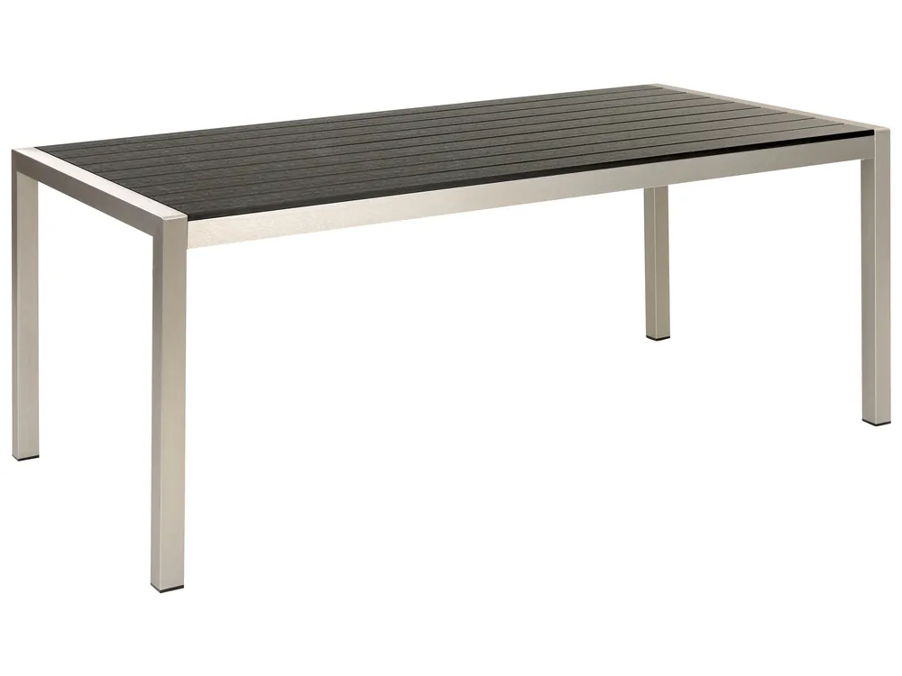 Gartentisch VERNIO 180 cm 90 cm Metall Schwarz / Silber