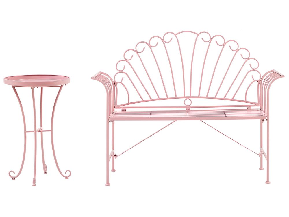 Bistro set CAVINIA Metal Ružičasta