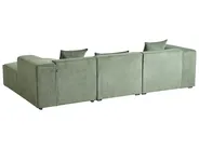 Ecksofa 3-Sitzer DOLVA Chenillegewebe Dunkelgrün linksseitig_918920