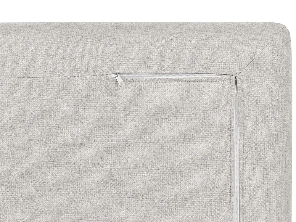 Sofa 2-Sitzer HEDEN mit Ottomane Stoff Hellbeige_950608