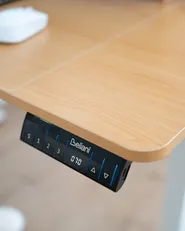 Schreibtisch elektrisch höhenverstellbar LUCAMA 120 cm 60 cm mit USB-Anschluss Hellbraun / Weiß_1063264