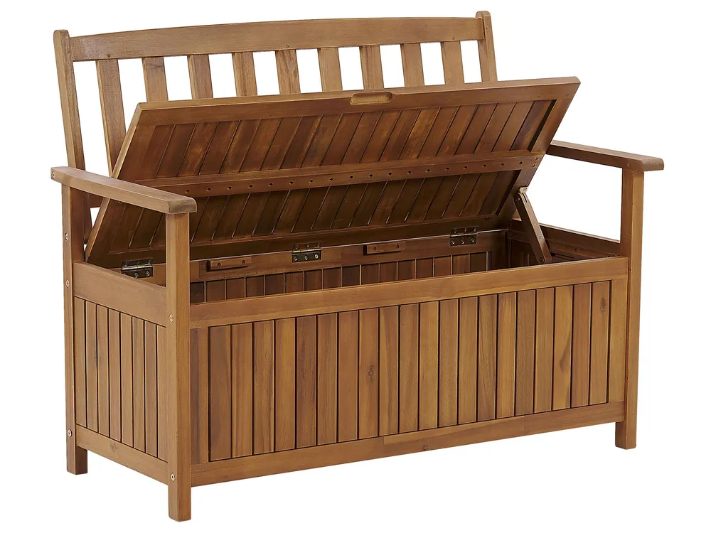 Gartenbank SOVANA 120 cm mit Stauraum Akazienholz Braun_772451