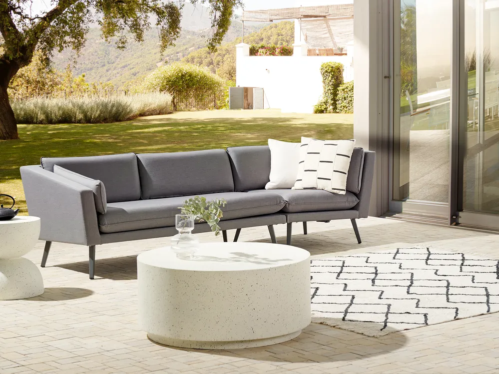 Gartensofa 3-Sitzer LORETELLO Grau rechtsseitig
